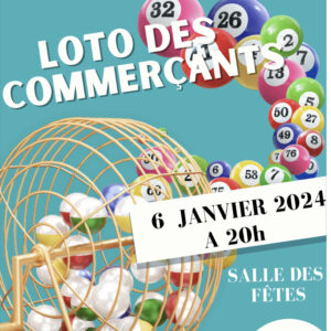 Affiche du loto des commerçants, le 6 janvier 2024